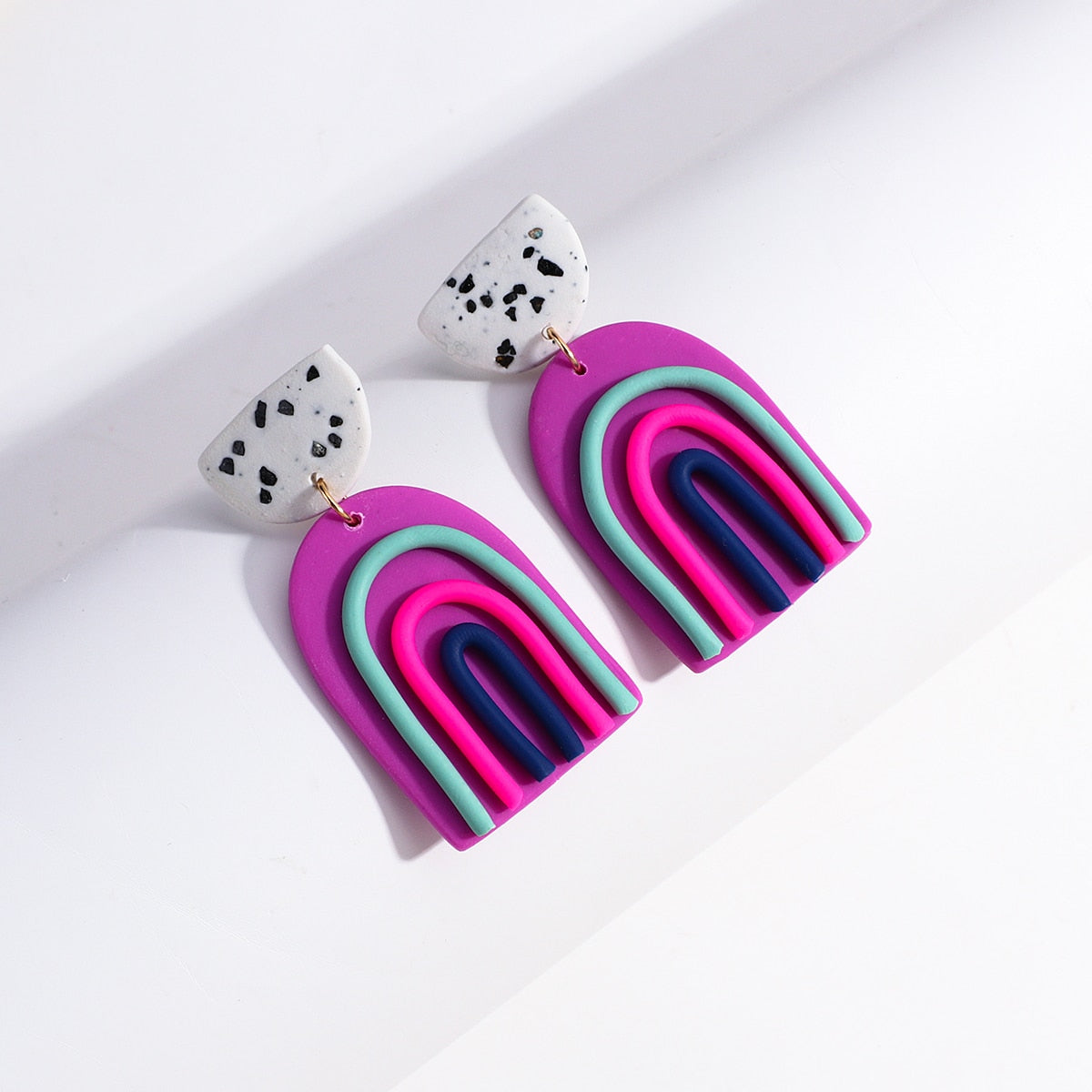 Rainbow U -Shaped Earrings