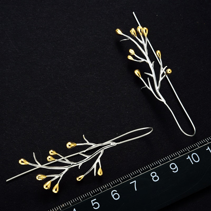 Sterling Silver Earrings Natural Tree Earrings