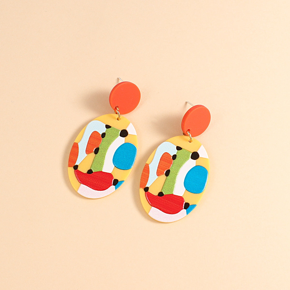 Abstract Clay Earrings - Picasso