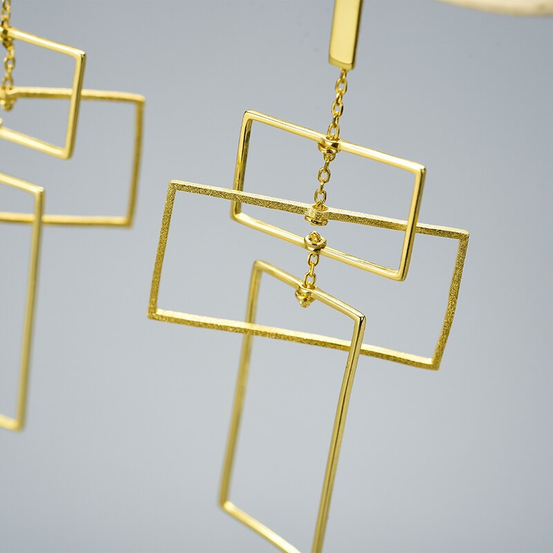 18K Gold Geometic Rectangles