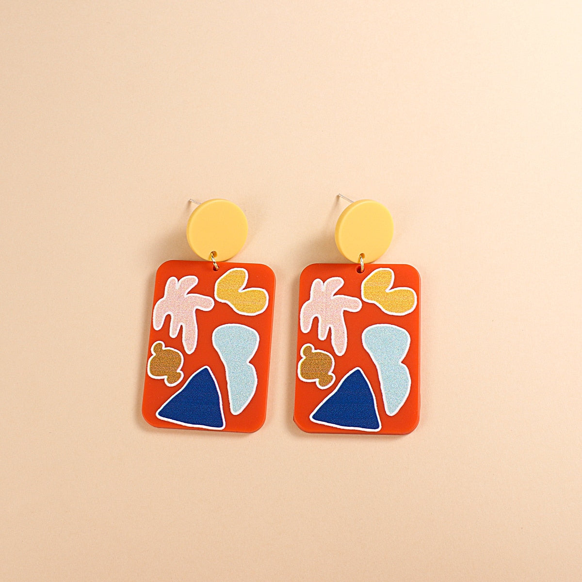 Abstract Clay Earrings - Vegetable Tray