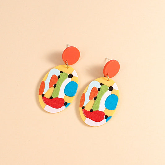 Abstract Clay Earrings - Picasso