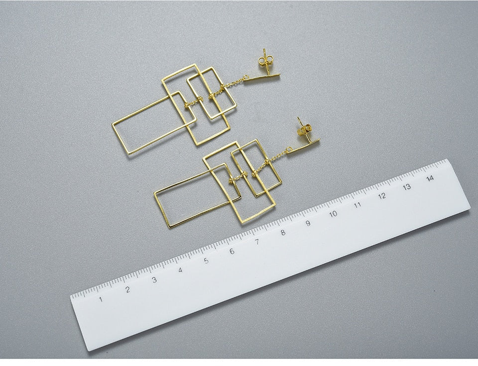 18K Gold Geometic Rectangles