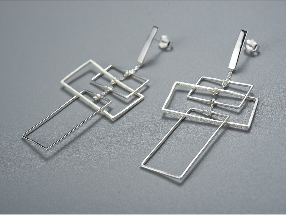 18K Gold Geometic Rectangles