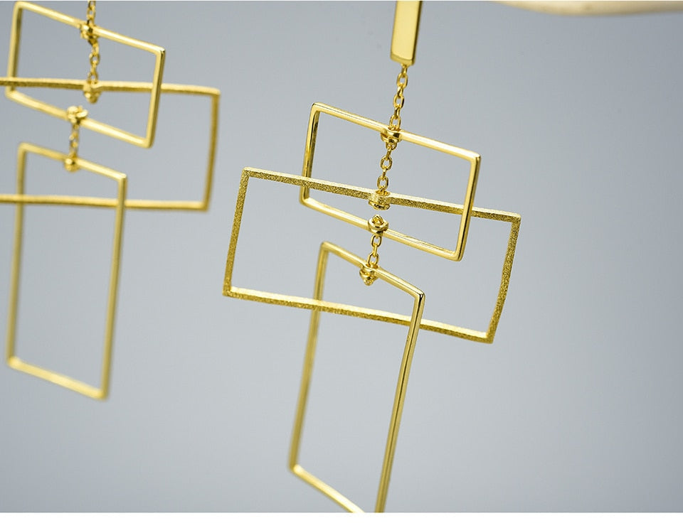 18K Gold Geometic Rectangles