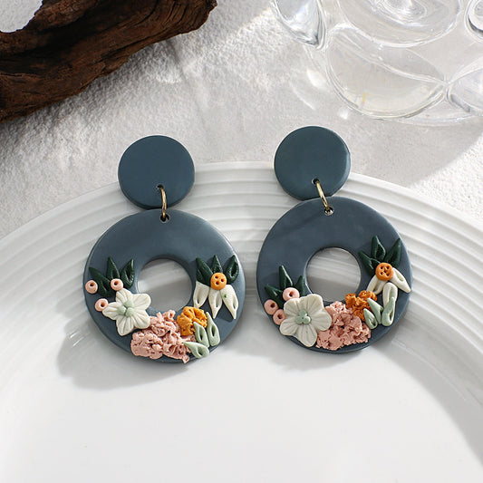 3-D Clay Earrings - Around Town